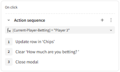 Sigma conditional action sequence